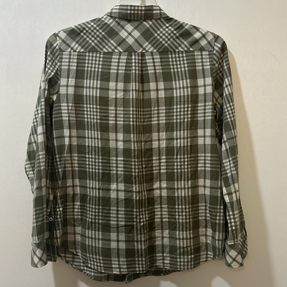 TALBOTS WOMENS BUTTOM UP SHIRT DARK GREEN LUMBERJACK LONG SLEEVES SIZE M - Picture 3 of 13